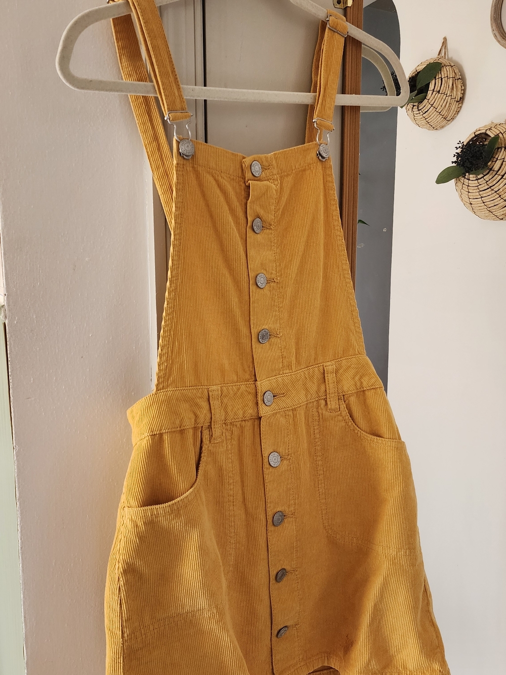 PacSun Corduroy Overall Dress in Mustard